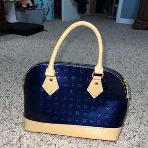 Navy blur Arcadia leather bag